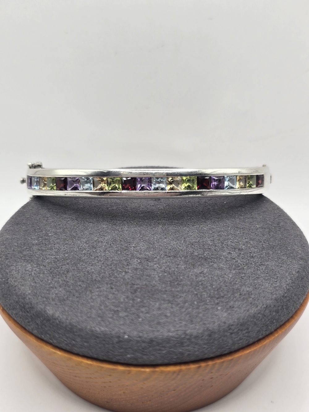 Vintage Multi-gemstone Bracelet Sterling Silver